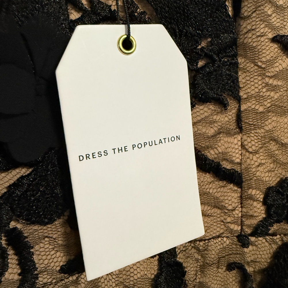Dress the Population Black and Tan Floral Gown - Picture 5 of 8